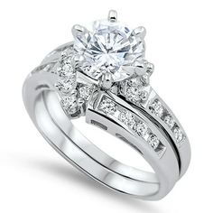 a white gold engagement ring set with diamonds