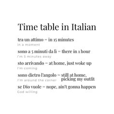 the words are written in different languages, including one that says time table in italian