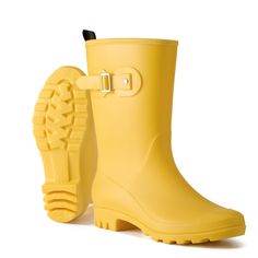 PRICES MAY VARY. [Wellington Rain Boots]: Strut HISEA women’s mid-calf rain boot with buckle down the streets, into the city and back to the countryside with ease. This Wellington matte finished boot is a classic and practical footwear choice for you work or play in wet, muddy conditions. [Comfortable]: This rain boot is made from premium PVC material, providing you with complete waterproof protection and the exceptional flexibility for comfortable wear. Additionally, it features a removable foa Yellow Rain Boots, Rain Boots For Women, Drainage Channel, Wellington Boot, Wellington Boots, Rain Boot, Kids Luggage, Boots For Women, Luxury Store