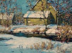 John F. Carlson "Winter Morning", no date Urban Painting, Painting Snow, Winter Morning