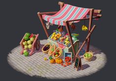 an image of a fruit stand with fruits and vegetables