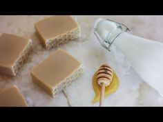 Homemade honey & rice milk soap🍯🥛 Natural deluxe soap - YouTube Rice Water Soap Recipe, Milk And Honey Soap Recipe, Honey Soap Recipe, Rice Milk Soap, Honey Rice, Milk And Honey Soap, Soap Recipe, Honey Soap, Rice Milk