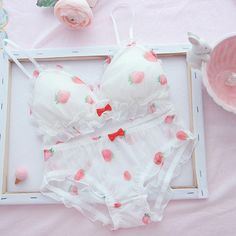 Fabric Material: Cotton Blend. MeshColor: WhiteStyle: Japanese. Cute. Kawaii. Sweet Kawaii Bra, Affordable Pink Kawaii Sets, Pink Cotton Kawaii Sets, My Melody Swimsuit, Kawaii Pink Bra, Lace Lingerie Set, Japanese Sweet, Cute Lingerie, Lingerie Outfits