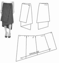 a woman's skirt and top sewing pattern, with the bottom section cut out