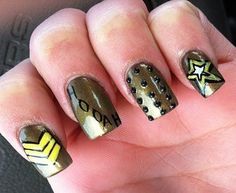 US Army Nails Military Nails, Usa Nails, Patriotic Nails, Elegant Nail Designs, Fingernail Designs, Red Nail Designs, July Nails