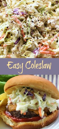 this coleslaw sandwich is loaded with chicken, lettuce and carrots