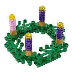 an image of a toy set made out of legos and plastic beads on white background