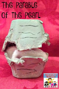 the parable of the peal is shown with an open egg shell in it