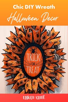 Make a DIY Trick or Treat Halloween Wreath Make A Halloween Wreath, Diy Wreath Making, Easy Diy Fall Decor, Oval Wreath, Wreath Kits, Unique In The Creek, Halloween Witch Wreath, Spooky Wreath, Traditional Wreath