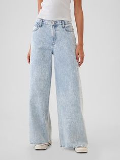 Mid Rise Studded Baggy Jeans | Gap Gap Jeans Women, Baggy Jean, Jeans Look, 90s Jeans, Gap Women, Break In, Way Down, Mid Rise Jeans, Pocket Jeans