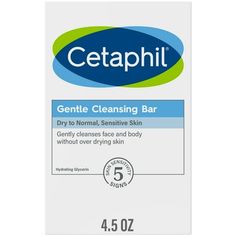 Discover a whole new way to experience Cetaphil with the Cetaphil Gentle Cleansing Bar, 4. 5 oz. Few liquid cleansers are more gentle or effective than Cetaphil, especially for treating dry, sensitive skin. The Cetaphil cleansing bar harnesses the power of the hypoallergenic, non-irritating formula in a bar soap form for easy, head-to-toe treatment. The dermatologist-recommended formula is incredibly mild, non-comedogenic and free from soap and detergents that can cause irritation. The non-comed Cetaphil Bar Soap, Dermatologist Recommended Skincare, Dry Sensitive Skin, Dermatologist Recommended, Skin Moisturizer, Bar Soap, Natural Skin, Face And Body, Sensitive Skin