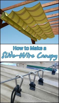 Slide Wire Canopy, Pvc Canopy, Retractable Shade, Koti Diy, Diy Canopy, Outdoor Kitchen Design Layout, Outdoor Diy Projects