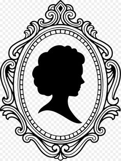 the silhouette of a woman's head in a frame