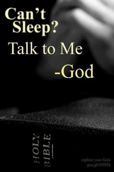 a book with the words can't sleep? talk to me - god on it