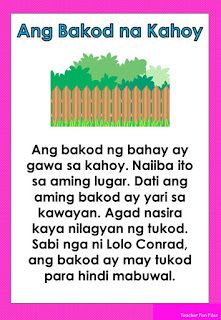 an illustration with the words ang bakod na kahoy