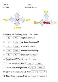 a worksheet with two arrows pointing to each other and the words do they?