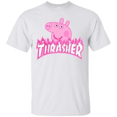 Shipping from the US. Easy 30 day return policy, 100% cotton, Double-needle neck, sleeves and hem; Roomy Unisex Fit. Peppa Pig Shirt, T-shirt Display, Thrasher Shirt, Pig Shirt, Pig Shirts, Shirt Display, Label Machine, Peppa Pig, Stylish Shirts