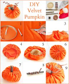 instructions for how to make a velvet velvet pumpkin