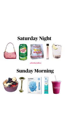 Girly Tingz, Saturday night essentials & Sunday morning must haves Saturday Night Aesthetic, Food Calories List, Sunday Scaries, Goal Board, Cute Love Memes, Dream Vision Board, One Direction Photos, Ginger Ale, Love Memes