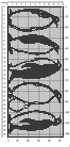 a cross stitch pattern with black and white lines in the shape of an abstract wave