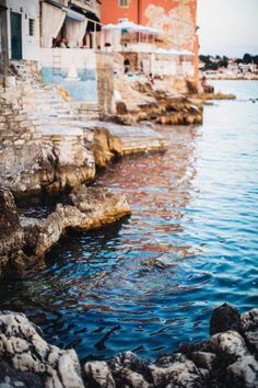 the water is clear and blue in this photo