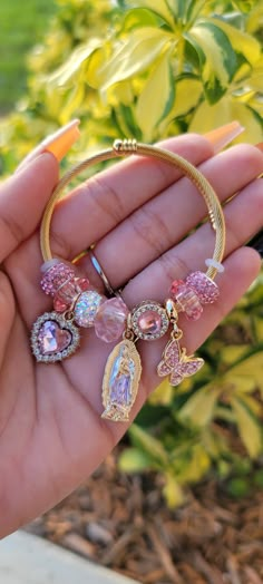 Two color options Stainless steel 18K gold plated Gold Mexican Jewelry, Pink Virgin Mary, Hispanic Jewelry, Bling Bracelets, Xoxo Jewelry, Dope Jewelry Accessories, Saint Jude, Crystal Bead Jewelry, Pretty Jewelry Necklaces