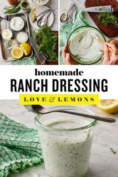 homemade ranch dressing recipe with lemons and herbs