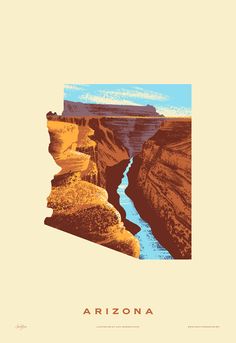 an arizona poster with the river running through it