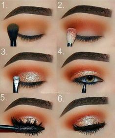 Fall Makeup Ideas Blue Eyes, Colorful Eye Makeup For Work, Halloween Eyeshadow Looks Step By Step, Glam Eye Makeup, Tutorial Eyeliner, Make Up Gold, Mekap Mata, Makeup Over 40, Makeup Sephora