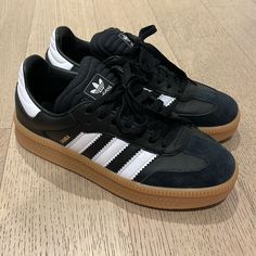 Never Worn! No Box. Check The Tag For Size Conversion. Adidas Originals Shoes, Adidas Sambas, Fab Shoes, Swag Shoes, Shoes Adidas, Adidas Samba, Black Adidas, Adidas Women, Womens Shoes Sneakers