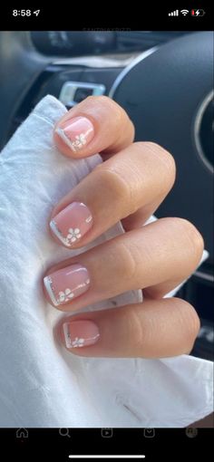 Short Nail Designs Hand Painted, Simple Gel Nail Art Short Nails, Gel Nail Designs Short Nails White, Layover Nails, Short French Manicure Designs, Non Acrylic Nail Ideas Short Gel, Shellac Nails Designs Short Natural, French Manicure Designs For Short Nails Natural, Classy Nails 2024