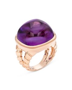 Marina B 18K Yellow Gold Tigella Amethyst Statement Ring Dome Ring, Bling Rings, Domed Ring, Purple Gold, Womens Jewelry Rings, 18k Rose Gold, Statement Ring, Statement Rings, Jewelry Accessories