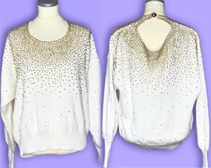 80s sweater beaded - Google Search Dot Tops, Polka Dot Top, Women's Top