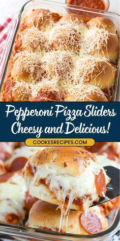 pepperoni pizza sliders, cheesy and delicious are the perfect appetizers