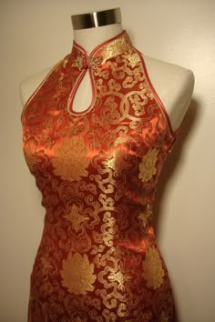 Chinese Brocade Dress, Chinese Corset, Chinese Style Top, Cheongsam Sleeveless, Chinese Dress Outfit, Qi Pao Dress, Chinese Silk Dress, Chinese Collar Dress, Cheongsam Pattern