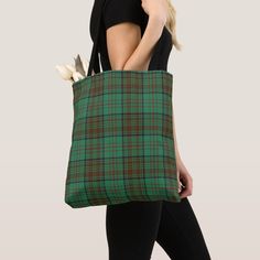 Ireland's County Dublin tartan plaid pattern Campbell Tartan, Plaid Tote Bag, Best Crossbody Bags, Bags Style, Green Tote Bag, Monogram Tote Bags, Custom Tote Bags, Monogram Tote, Studio Blue