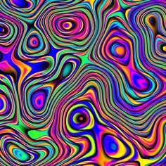 an abstract background with many different colors and shapes in the form of wavy, curved lines