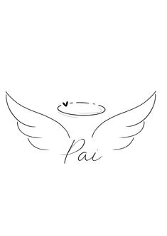 the logo for pai is drawn in black and white with an angel's wings