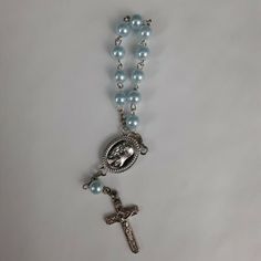 Pocket Rosary Catholic New Baby Blue. Condition Is "New". Shipped With Usps First Class.Approximately 5" Long Rosary Prayers Catholic, Rosary Prayers, Catholic Rosary Bracelet, Travel Charm Bracelet, Prayers Catholic, Pocket Rosary, Handmade Rosary, Blue Rosary, Wood Bead Bracelet