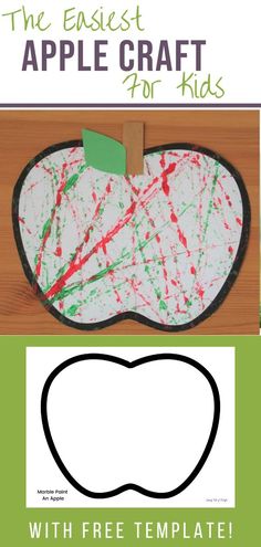 marble paint apple craft for preschool Preschool Apple Art, Painting For Preschool, Painting For Preschoolers, Halloween Preschool Activities, Apple Art Projects, Apple Lesson Plans, Apple Crafts Preschool, Preschool Apple Activities, Apple Template