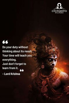 lord krishna with quote on it