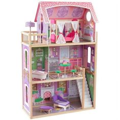 a doll house with furniture and accessories inside