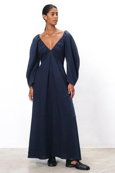 Ophelia Dress – Mara Hoffman Ophelia Dress, Mara Hoffman Dress, Carmen Dress, Fashion Silhouette, Navy Dress, Lolita Dress