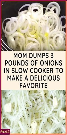 mom dumps 3 pounds of onions in slow cooker to make a delicious favorite