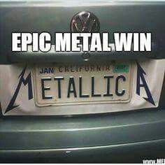 the back end of a car that says epic metal win