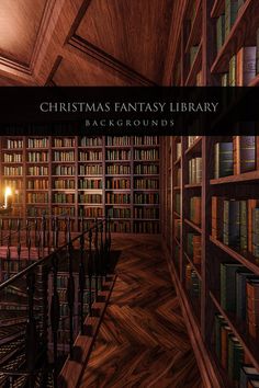 a book shelf filled with lots of books next to a stair case full of books