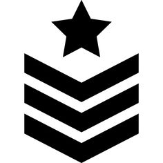 a black and white image of a star on top of a chevroned uniform