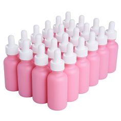 Pink Coated Glass Bottles - 24 Pack; 1 Ounce Size with Dropper. Dropper is white. Essential Oils - Perfect for preserving the properties of your essential oils. Block out all Light exposure and UV Rays Travel Size Bottles - Take these with you. Perfect size for travel. Fill with oils, perfume or your favorite liquids for travel High Quality - Made to withstand everyday wear and tear BPA Free droppers. Lead Free Glass. Medical grade, and food safe These are everything you could want in a dropper Homemade Business, Tiny Room, Pink Bottle, Travel Size Bottles, Reusable Bottle, Dropper Bottles, Bathroom Products, Glass Blocks, Essential Oils Aromatherapy