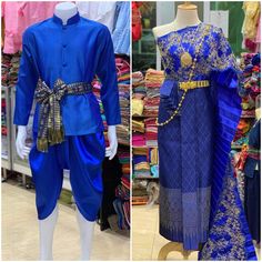 "\" This is Asian traditional dress.B for couple. Before place the order, kindly please contact me via convo to confirm design and size availability before\" Thank You :) One set consist with : A. Men set including with 1. Shirt 2. plants 3. Scarf B. Women set including with 1. Lace sabai 2. Pleated satin sabai 3. Skirt C. Express shipment Note: This dress set is just the mix- match set, the blouse and the skirt are made from the different kind of material .So,the both blouse and the skirt are n Lao Clothing, Traditional Thai Dress, Traditional Dresses For Kids, Laos Clothing, Khmer Dress, Thai Wedding Dress, Thai Clothes, Thai Wedding, Thai Traditional Dress