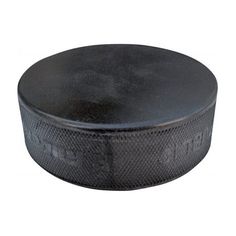 an ice hockey puck on a white background